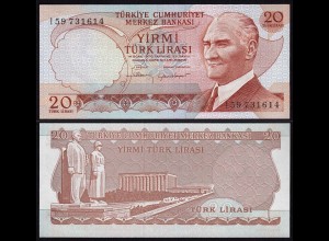 Türkei - Turkey 20 Lira Banknote 1970 (1974) Pick 187b UNC (15780