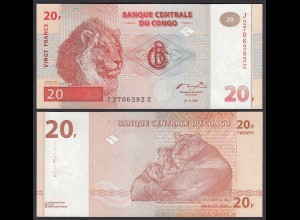 Kongo - Congo 20 Francs Banknote 1997 Pick 88Aa UNC (1) (25085