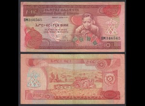 Äthiopien - Ethiopia 10 Birr (1976) Banknote Pick 32a VF (3) (25139
