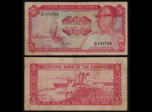 Gambia 5 Dalasi Banknote ND (1972-86) Pick 5a F (4) (25318