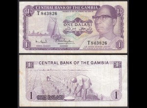 Gambia 1 Dalasi Banknote ND (1971-87) Pick 4f VF- (3-) sig 7 (25326
