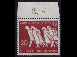 BRD - Bund Mi-Nr. 215 postfrisch 1955 10 Jahre Vertreibung OR (8603