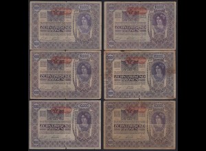 Österreich - Austria 6 St. á 10000 10.000 Kr. 1919 Pick 66 2. Auflage gebraucht