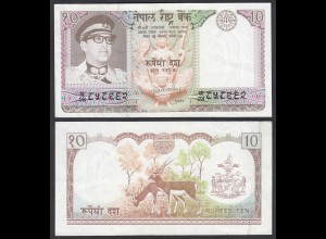 Nepal - 10 Rupees Banknote (1974) Pick 24a sig.11 VF (3) (25683
