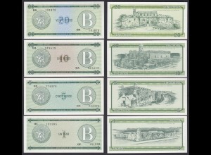 Kuba - Cuba 1,5,10,20 Peso 1985 Pick FX6,7,8,9 UNC (1) Foreign Exchange Certificates