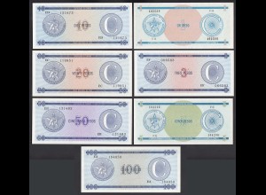 Kuba - Cuba 1,3,5,10,20,50,100 Peso 1985 Pick bis UNC (1) Foreign Exchange Certificates