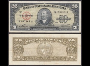 Kuba - Cuba 20 Peso 1960 Pick 80c VF (3) (25731