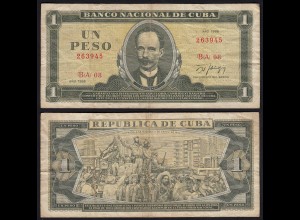Kuba - Cuba 1 Peso Banknote 1988 Pick 102d F/VF (3/4) (25748
