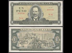 Kuba - Cuba 1 Peso Banknote 1969 Pick 102a VF+ (3+) (25758