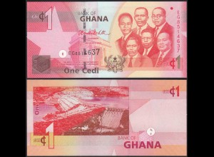 Ghana 1 Cedi Banknote 2010 Pick 37 UNC (1) (14152