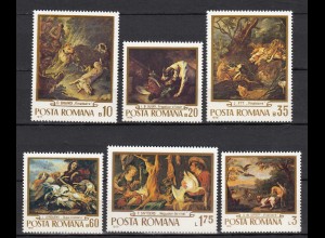 Rumänien-Romania 1970 Mi. 2876-81 postfrisch Gemälde Jagdmotive (24663