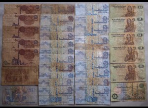 Ägypten - EGYPT- LOT OF 34 Stück BANKNOTEN 25 + 50 PIASTERS (24354