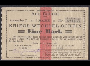 Datteln Westfalen 1 Mark Kriegs-Wechsel-Schein 1914 (25930