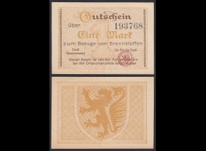 Niedersachsen - Braunschweig 1 Mark für Brennstoffe Gutschein/Notgeld (20402