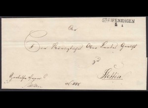 Preussen Pommern ca. 1825 Umschlag von GREIFENHAGEN L2 nach STETTIN (24575