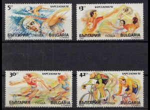 Bulgaria - 1990 OLYMPICS GAMES CYCLING SWIMMING IN BARCELONA SET OF 4 MNH (83035