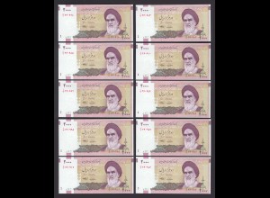 IRAN (Persien) - 10 Stück á 2000 RIALS (2000/05) Sig 32 Pick 144 UNC (1) (89043