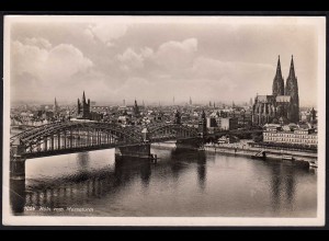 AK Köln vom Messeturm mit Brücke und Dom 1939 gelaufen (17089