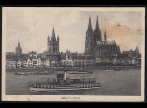 AK Köln Rhein Schiffe Kirchen 1914 gelaufen (17100