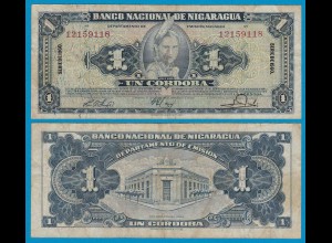 Nikaragua - Nicaragua 1 Cordobas 1960 Pick 99c F/VF (3/4) (18685
