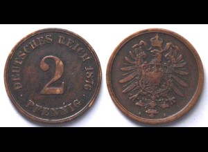 2 Pfennig Kaiserreich EMPIRE 1876 A Jäger 2 (21944