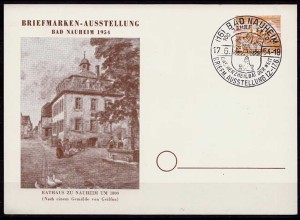 100 Jahre Bad Nauheim 1954 Privat-Ganzsache mit sonderstempel (6907