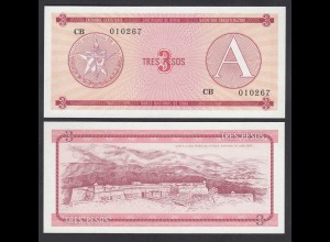 Kuba - Cuba 3 Peso Foreign Exchange Certificates 1985 Pick FX2 UNC (1) (26796