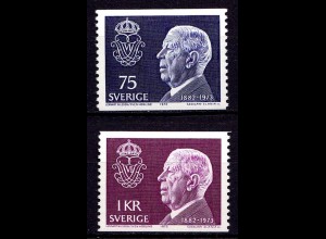 Schweden - Sweden 1973 Mi. 826-27 ** Tod König Gustav VI. (6960
