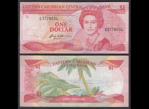 EASTERN CARIBBEAN $1 Dollars (1985-88) Pick 21I Surfix L VF (3) (26818