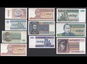 Burma - Myanmar 10 Stück Banknoten AU/UNC (1/1-) (26880