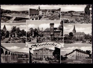 AK Herdecke Mehrbildkarte 1965 mit Hauptstrasse Altersheim etc (6983