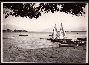 AK Gstadt am Chiemsee Blick auf die Fraueninsel echt Foto (6978