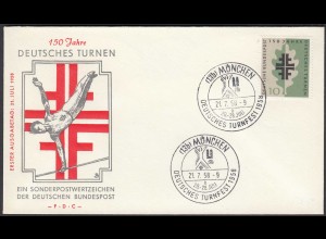 Germany BRD Bund 1958 Mi. 292 FDC 150 Jahre Deutsches Turnfest (23509