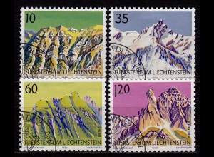 Liechtenstein Mi.1000-03 used Berge Mountains 1990 (c133