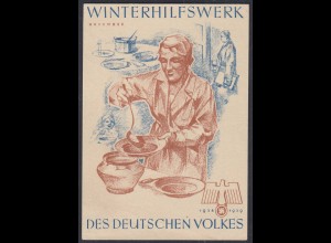 WHW Propaganda Tür Aufkleber Vignette NOVEMBER 1938/39 DES DEUTSCHEN VOLKES 