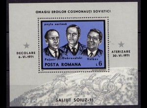 RUMÄNIEN - ROMANIA 1971 Block 85 Raumfahrt Kosmonauten (87105