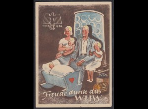 WHW Propaganda Tür Aufkleber Vignette 1937/38 Familie Adler Hakenkreuz (27402