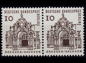 BERLIN - 10 Pfennig Bauwerke im Paar postfrisch Mi. 242 MNH (65046
