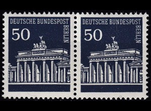 BERLIN - 50 Pfennig Brandenburger Tor im Paat Mi.289 postfr. 1966 MNH (65058