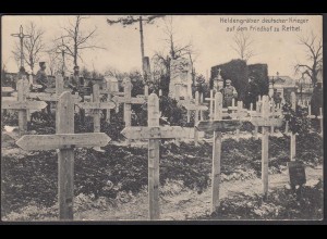 AK 1.WK Heldengräber deutscher Krieger Friedhof zu Rethel Feldpost (65186