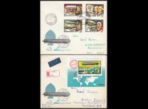 Hungary - Ungarn 1977 Cover Zeppelin Airships SET + S-SHEET (65264