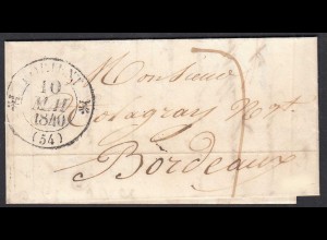 Frankreich-France 1840 Vorphila LORIENT - NANTES - BORDEAUX small letter (27838