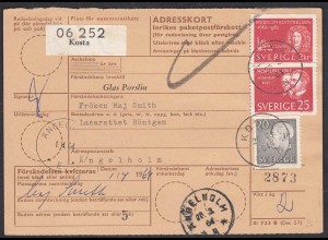 Schweden SVERIGE 1964 Paketkarte von KOSTA nach ÄNGELHOLM (65369