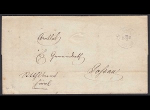 Schweiz Zürich K1r Brief 1852 Bahnpost nach Gossau Inhalt (23694