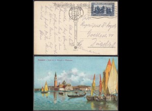 Italien - Italy AK 1926 Karte Venezia Isla di San Giorgo e Bragozzo (28427