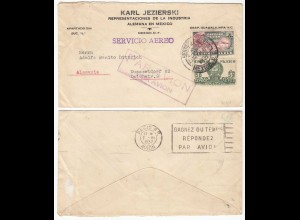 Mexiko-Mexico 1937 Firmen Luftpost-Brief nach Düsseldorf (28586