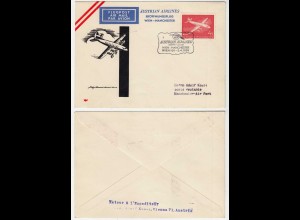 FIRST FLIGHT COVER AUA - AUSTRIAN AIRLINES 1959 WIEN (VIENNA)-MANCHESTER 