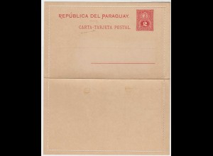 PARAGUAY - 2c OLD UNUSED POSTAL STATIONERY LETTER CARD-Kartenbrief * (28643