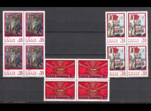 Rumänien-Romania 1971 Mi. 2928-30 ** MNH 50 years KP Block of 4 (65395