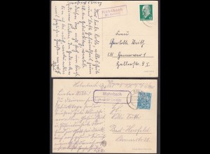 2 Postkarten mit Landpost Hohnbach Kreis Grimma 50er Jahre (28268